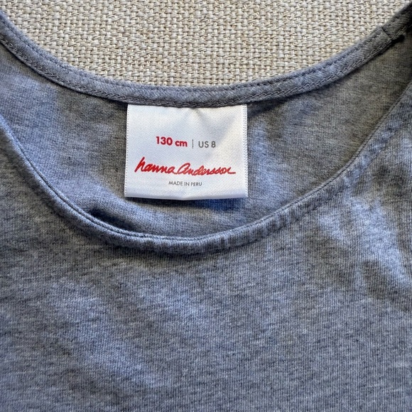 Girls Hanna Andersson Short Sleeve Gray Casual Kids Dress - Picture 2 of 4